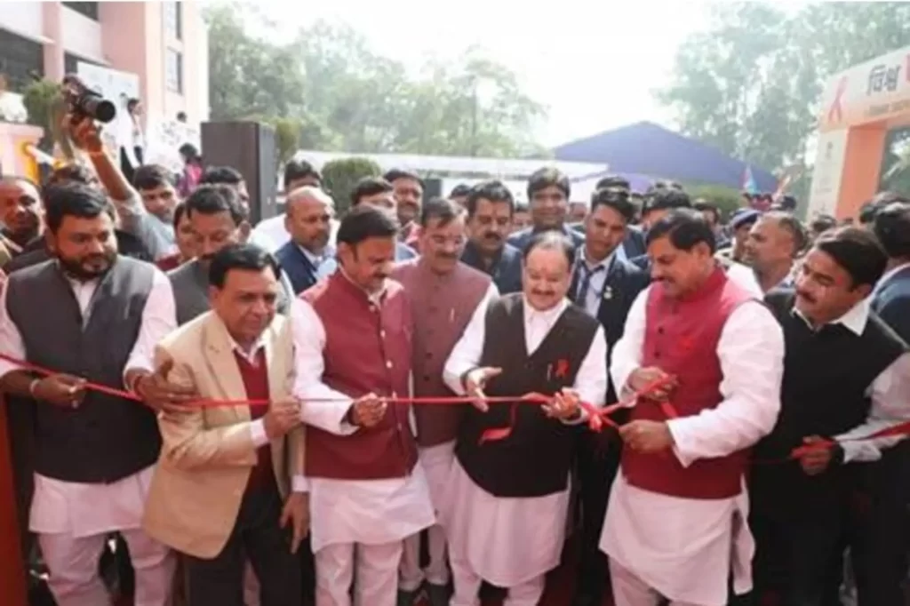 Union Health Minister Shri Jagat Prakash Nadda inaugurates World AIDS Day 2024 event in the presence of Dr. Mohan Yadav, Chief Minister of Madhya Pradesh in Indore, Madhya Pradesh