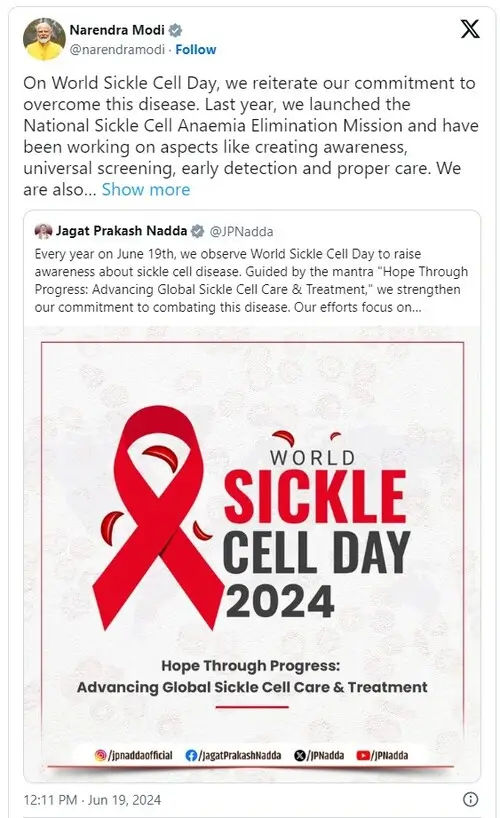 World Sickle Cell Disease Awareness Day Celebrated Across India
