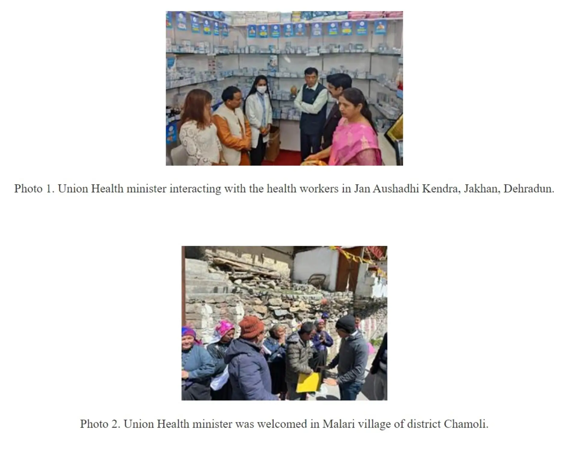 Union Health Minister, Dr Mansukh Mandaviya visits Jan Aushadhi Kendra and interacts with the healthcare workers on two-day visit to Uttarakhand
