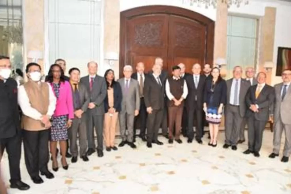 Union Minister for Health and Family Welfare Dr. Mansukh Mandaviya interacts with ambassadors of Latin America and Caribbean Nations