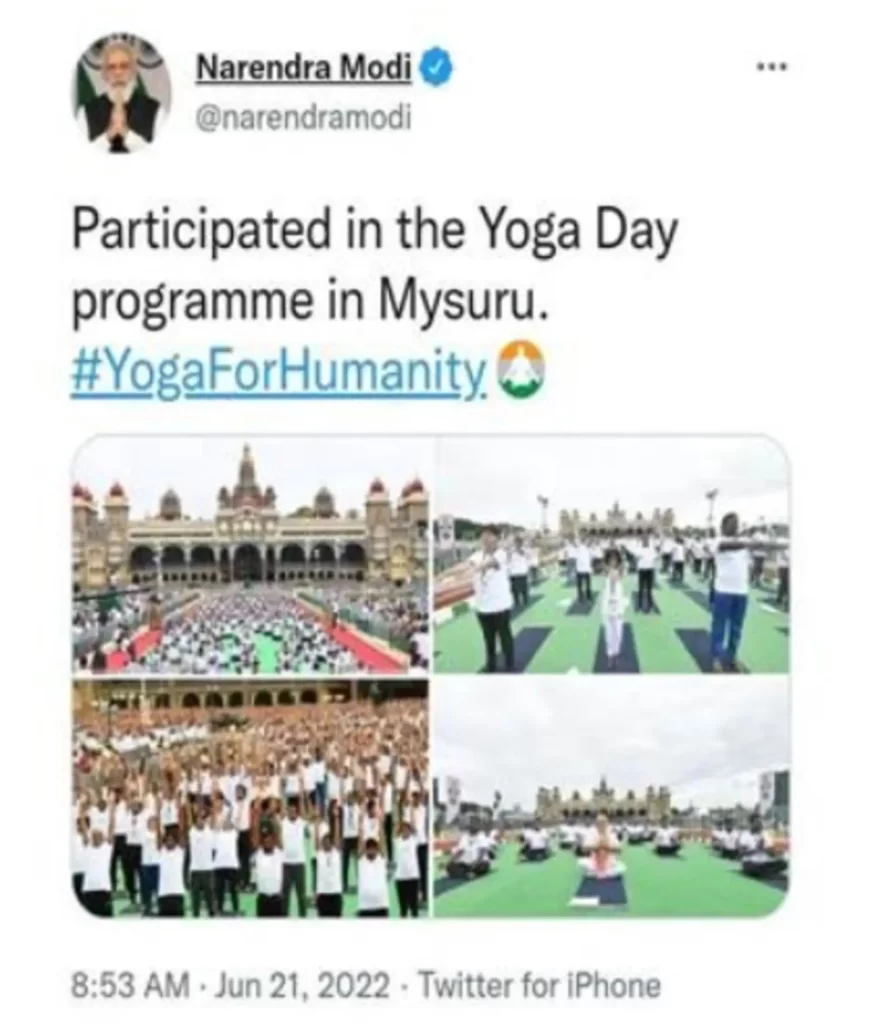 Prime Minister Leads International Yoga Day Celebration with Mass Yoga Demonstration in Mysuru