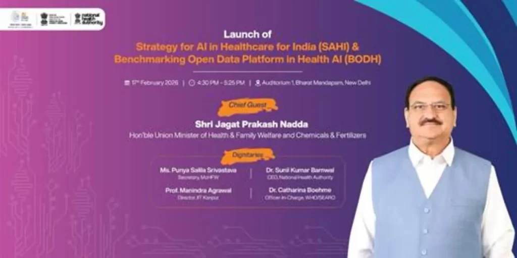Union Health Minister Shri JP Nadda to Launch two Landmark Initiatives: SAHI and BODH at the India AI Summit at Bharat Mandapam tomorrow